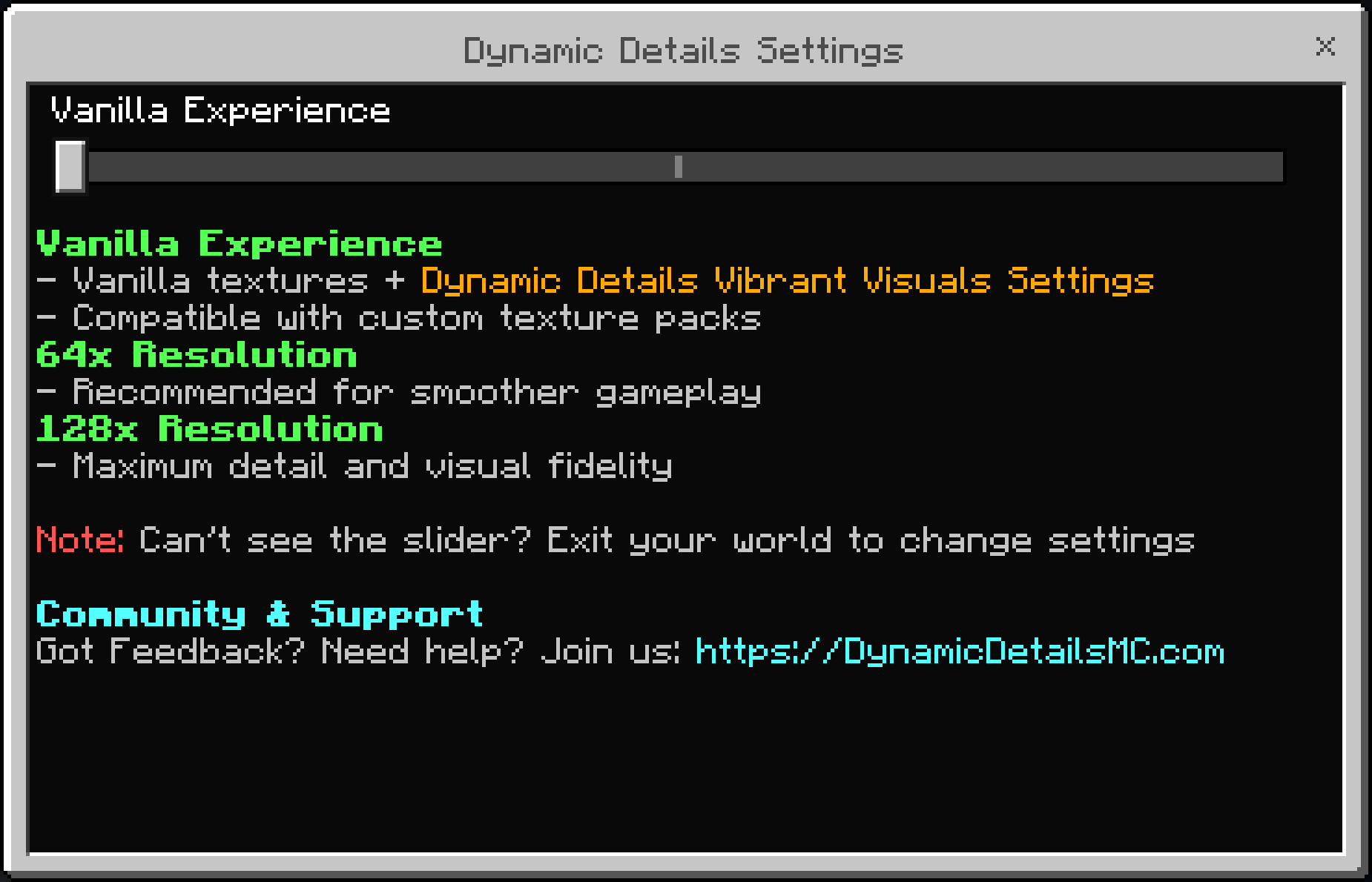 Vanilla Experience Subpack